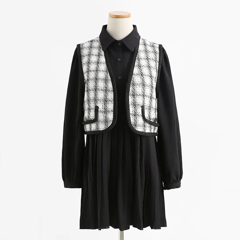 Fashion goddess two piece dress vest skirt small man wear temperament skirt  2326