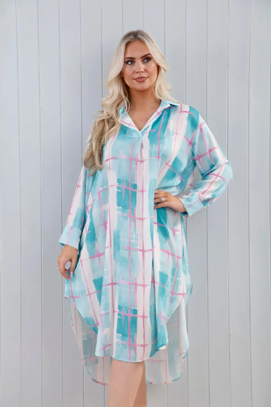 Maya Luxe Dress Spring Aqua